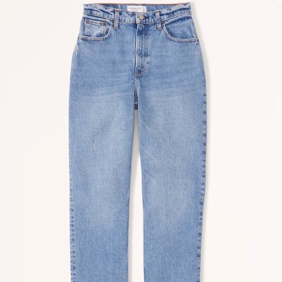 Abercrombie & Fitch Curve Love Ultra High Rise 90s Slim Straight Jean 34 / 18L - Picture 1 of 7